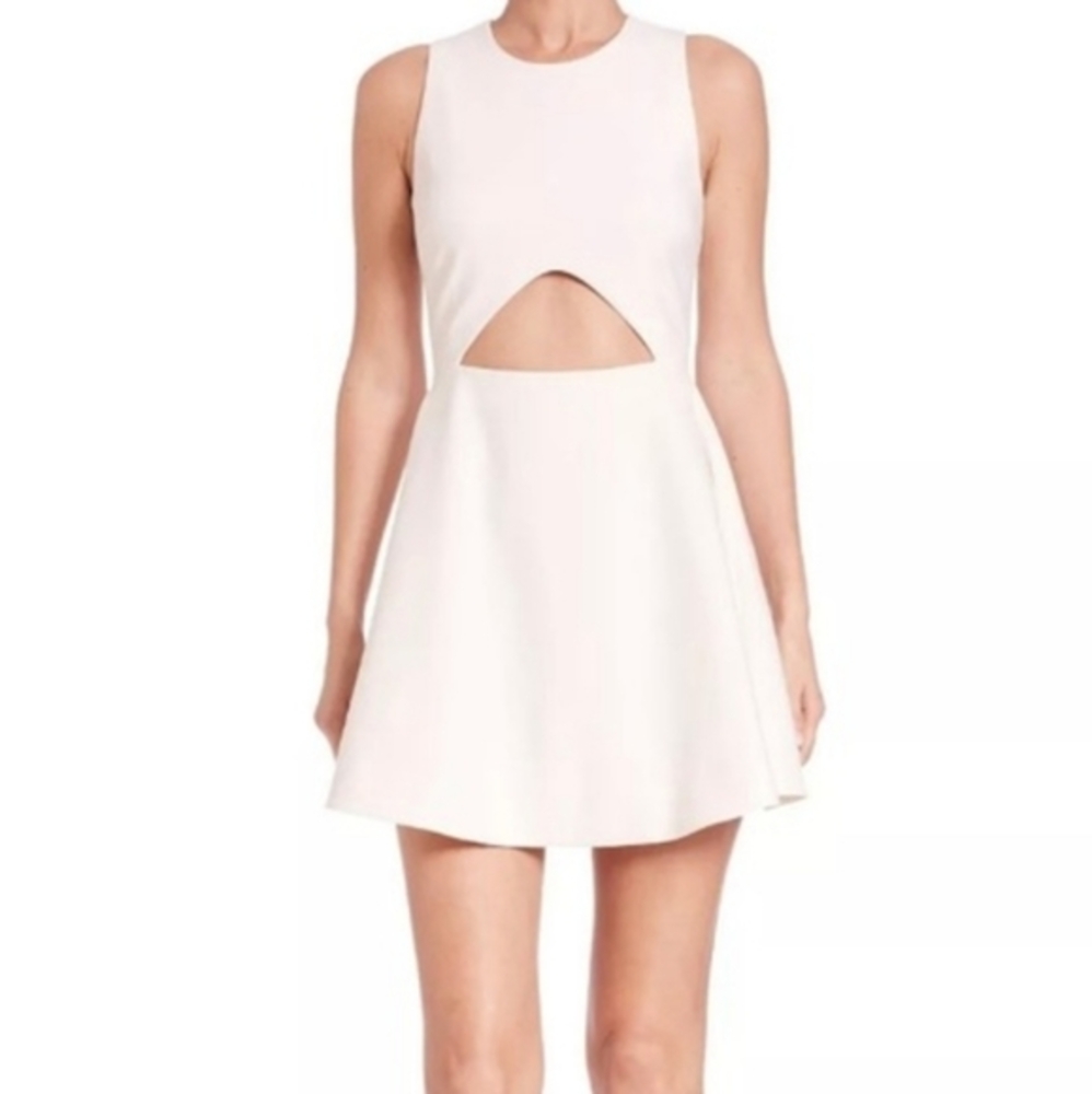 Sleeveless White Cutout A-Line Dress
